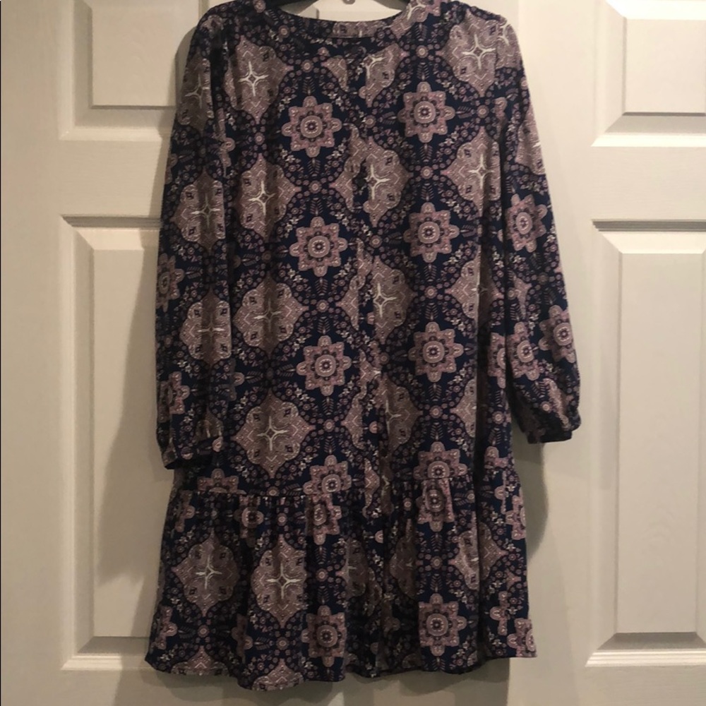 Purple Printed Button up dress